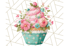 Paper Cupcake Clipart Layered Paper Scrapbook Collage Png Product Image 4