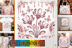 Playful PNG TSHIRT Magic, 3D Flowers Product Image 1