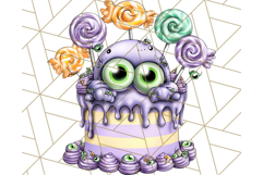 Whimsical Halloween Cake Clipart PNG, Spooky Desserts Product Image 4