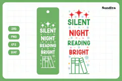 Christmas Bookmark Saying SVG For Book Lovers - Silent Night Product Image 3