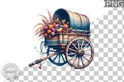 Fall Wagon Garden Sublimation - Fall Clipart PNG Design Product Image 1