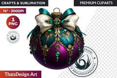 Christmas Jewel Baubles Clipart | Elegant Holiday Ornaments Product Image 1