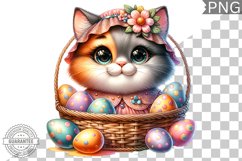 Easter Cat Sublimation - Easter Clipart PNG Design Product Image 1
