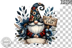 Best Dad Ever Sublimation - Father&#039;s Day Gnome Clipart PNG Product Image 1