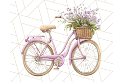 Bicycle with Flowers PNG, Pastel Spring Floral Bike Clipart Product Image 4