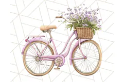 Bicycle with Flowers PNG, Pastel Spring Floral Bike Clipart Product Image 4