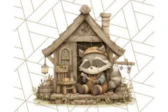 Cozy Cabin Critters Clipart PNG, Fall Animal Png Product Image 4