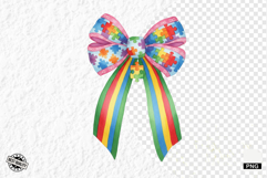 Autism Ribbon Bows Clipart Product Image 1