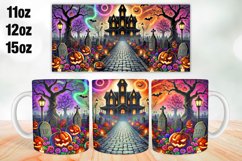 Halloween House Mug Wrap Sublimation 11oz, 12oz, 15oz Product Image 1