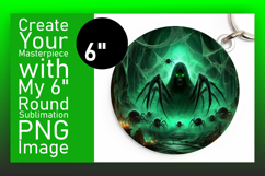 Artistic Keychain Circle Design Template , Horror Halloween Product Image 1
