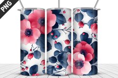 Flowers Tumbler Wrap | Sublimation Design | Tumbler PNG Product Image 1