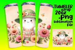 BEAUTIFUL 20oz Tumbler Wrap PNG , Cute Ghost Product Image 1