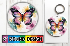 Joyful Round Keychain Magic PNG, Butterfly Product Image 1