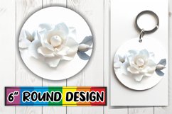 Enchanted Bloom PNG: Spring Sublimated Pattern Keychain Product Image 1