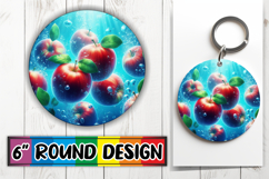 Radiant Circle Sublimation Keychain, 3D Fruits Product Image 1