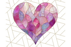 Stained Glass Heart PNG Clipart in Pastel and Bright Colors Product Image 4