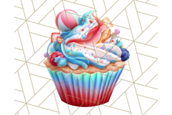 Bright Summer Cupcake PNG Clipart, Colorful Cupcakes Product Image 4