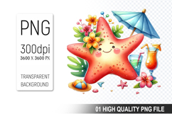 Summer Animals Clipart PNG Bundle, Tropical Summer Animals Product Image 14