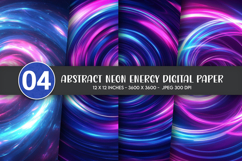Abstract Neon Energy Digital Paper Product Image 1