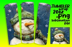 Cute Snowman Wrap Sublimation - Holiday Tumbler 20oz Product Image 1