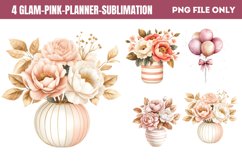 Glam Pink Planner Sublimation clipart png Product Image 1