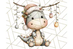 Christmas Dinosaur Party Png, Dino Clipart PNG Product Image 4