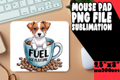 cheerful mouse pad Inspirational PNG, Coffee Dog Product Image 1