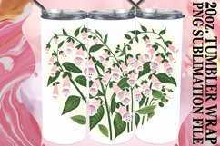 Heart Floral Tumbler Wrap Sublimation Design 20oz Product Image 1