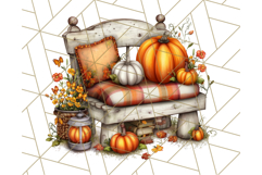 Autumn Library Clipart PNG, Cozy Fall Book Art Product Image 4