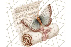 Vintage Butterfly PNG Clipart, Fairytale Cottagecore Images Product Image 4