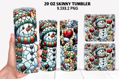 Snowman Skinny Tumbler 20oz Wrap Design, Christmas Tumbler Product Image 1