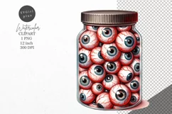 Halloween clipart, Glass jar, Eyes, Autumn clipart Product Image 1