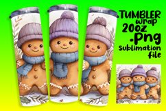 Festive Tumbler Wrap 20oz Gingerbread Holiday Design Product Image 1