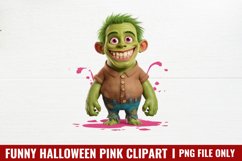 Funny Halloween Pink Clipart PNG Product Image 1