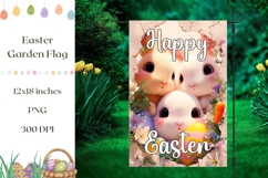 Easter Basket Garden Flag, Funny Bunny Garden Flag Template Product Image 1