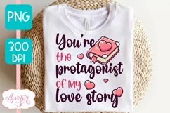 Valentines PNG design for book lovers, bookish shirt PNG Product Image 2
