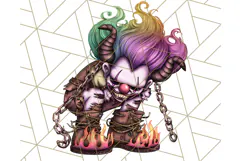 Creepy Clown Halloween PNG Clipart, Spooky Circus Art Product Image 4