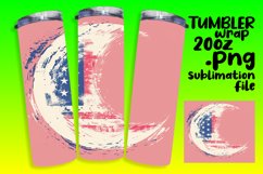Watercolor American Flag Tumbler Wrap 20oz Product Image 1