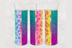 Leopard Turquoise Pink Ombre 20oz sublimation design tumbler Product Image 1