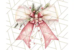 Muted Cozy Christmas Bows PNG Clipart, Winter Holiday Png Product Image 4