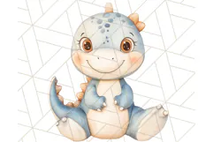 Cute Pastel Dinosaur Clipart PNG for Nursery Art, Baby Decor Product Image 4