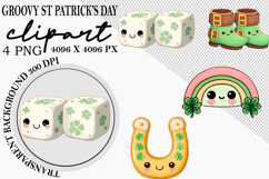 Whimsical Groovy St Patrick’s Day Clipart Watercolor png Product Image 1