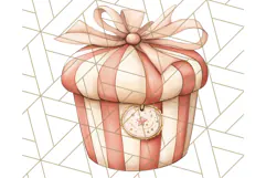 Vintage Christmas Ornaments and Presents PNG Holiday Clipart Product Image 4