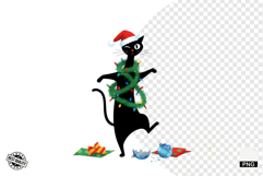 Whimsical Christmas Cats Clipart Product Image 1