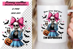 Funny Coffee Skeleton saying Sublimation PNG. Product Image 1