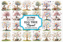 Easter Egg Tree Clipart Bundle PNG Product Image 1