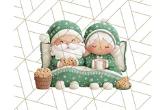 Santa’s Pajama Day Clipart, Cute Christmas Bedtime PNG Product Image 4