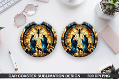 Christmas Car Coaster Sublimation| Christmas Coaster PNG Product Image 1