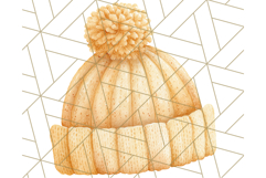 Watercolor Winter Hats and Scarves Clipart PNG Product Image 4