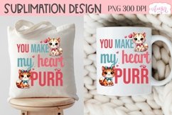You make my heart purr PNG, Valentine's day sublimation PNG Product Image 4